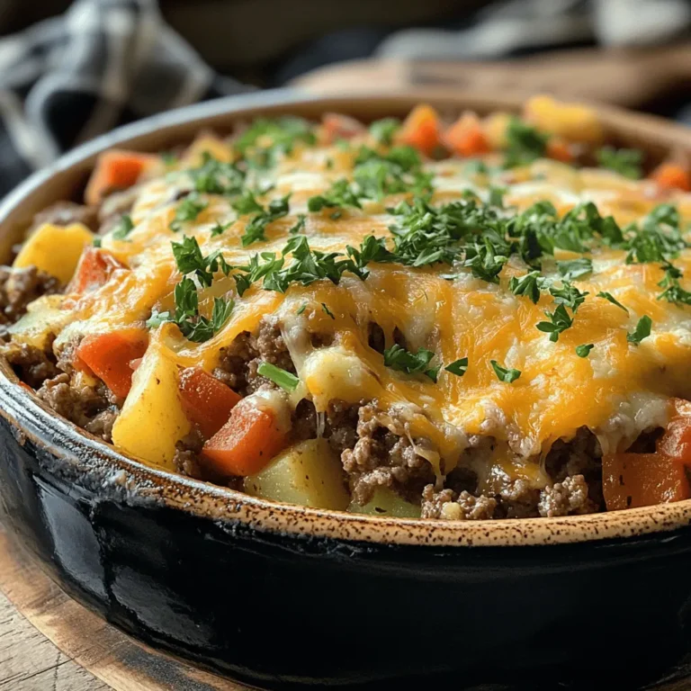 Welcome to the world of comfort food, where a single dish can evoke warmth and nostalgia. The Hobo Casserole Delight with Ground Beef & Potatoes is one such dish that perfectly embodies that sentiment. This hearty casserole combines protein-rich ground beef, tender potatoes, and a medley of vegetables, all baked to perfection in one pan. It's an ideal meal for busy weeknights or cozy family gatherings, offering not just convenience but also a delicious balance of flavors and nutrition.