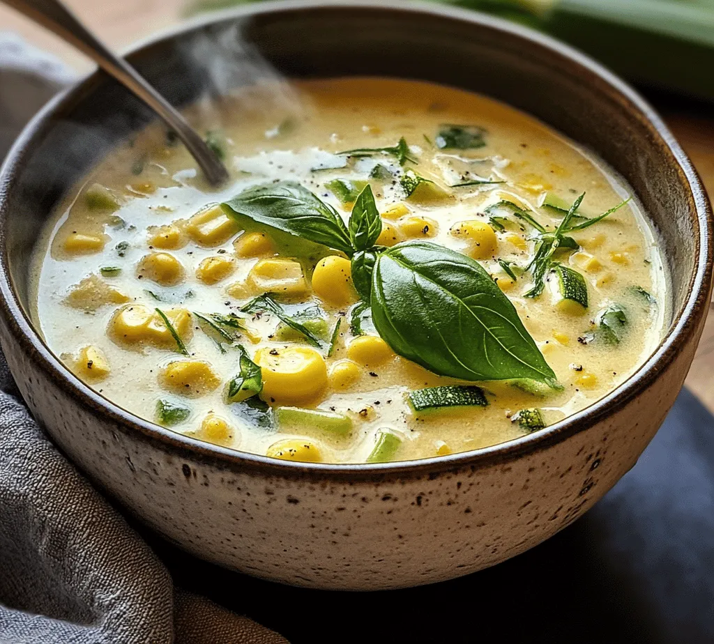 As summer rolls in, the vibrant colors and fresh flavors of the season come to life, inviting us to create dishes that reflect the abundance of nature. One such dish that captures the essence of summer is the <strong>Creamy Summer Corn and Zucchini Chowder</strong>. This delightful chowder is not just a meal; it’s an experience that brings together the sweetness of fresh corn, the subtle earthiness of zucchini, and a symphony of aromatic spices.” /></p>
</p>
<h3>Maintaining Chunks for a Hearty Bite</h3>
</p>
<p>When creating a chowder, texture plays a significant role in the overall experience. While you want a creamy base, it’s essential to maintain some chunks of vegetables to provide a hearty bite. After blending most of the chowder, reserve a portion of the sautéed corn, zucchini, and potatoes. Once the creamy mixture has been achieved, stir these chunks back into the pot. This method not only enhances the texture but also adds visual interest, giving your chowder a rustic and inviting appearance.</p>
</p>
<h3>Final Touches</h3>
</p>
<p>As you approach the finish line of your chowder-making journey, it’s time to add the final touches that will elevate your dish. Stirring in heavy cream or coconut milk adds a luscious richness to the chowder, enveloping the veggies in a silky embrace. If you prefer a lighter option, coconut milk provides a delightful creaminess while being dairy-free, making it suitable for vegan diets.</p>
</p>
<p>After incorporating your chosen cream, it’s crucial to adjust the seasoning. Taste your chowder and add salt and pepper gradually, allowing the flavors to develop. A sprinkle of salt can enhance the sweetness of the corn and the earthiness of the zucchini, while freshly cracked black pepper adds a gentle kick.</p>
</p>
<h3>Serving Suggestions</h3>
</p>
<p>Once your chowder is perfected, it’s time to think about presentation and pairing ideas that will enhance your dining experience.</p>
</p>
<h4>Ideal Serving Temperature</h4>
</p>
<p>Creamy chowder is best enjoyed piping hot. A warm bowl not only comforts but also allows the aromas to fully engage your senses. To maintain that warmth, consider serving your chowder in pre-warmed bowls.</p>
</p>
<h4>Garnishing with Fresh Herbs</h4>
</p>
<p>Garnishing is an excellent way to enhance both the visual appeal and flavor of your chowder. Fresh herbs such as chopped chives, parsley, or cilantro can add a burst of color and freshness. Simply sprinkle a handful on top just before serving to brighten up the dish.</p>
</p>
<h4>Pairing Ideas</h4>
</p>
<p>To make your meal more satisfying, serve your chowder with sides that complement its creamy texture and vibrant flavors. A slice of crusty sourdough or artisan bread is ideal for dipping and soaking up every last drop of chowder. Alternatively, a fresh garden salad with a light vinaigrette can provide a refreshing contrast to the richness of the chowder.</p>
</p>
<h3>Nutritional Benefits of the Ingredients</h3>
</p>
<p>This chowder is not only delicious but also packed with nutritional benefits from its wholesome ingredients.</p>
</p>
<h4>Corn: High in Fiber and Essential Vitamins</h4>
</p>
<p>Sweet corn is a fantastic source of dietary fiber, which aids in digestion and promotes gut health. It also contains vital vitamins, including B vitamins, which play a crucial role in energy production and brain health.</p>
</p>
<h4>Zucchini: Low in Calories, Packed with Nutrients</h4>
</p>
<p>Zucchini is low in calories and high in essential nutrients. It is a good source of vitamins A and C, which support immune function and skin health. Additionally, zucchini contributes a significant amount of water, helping you stay hydrated.</p>
</p>
<h4>Potatoes: A Good Source of Carbohydrates and Minerals</h4>
</p>
<p>Potatoes provide a healthy dose of carbohydrates, making them an excellent energy source. They are also rich in potassium, which is vital for maintaining proper muscle and nerve function.</p>
</p>
<h4>Heavy Cream vs. Coconut Milk: A Comparison of Nutritional Profiles</h4>
</p>
<p>When choosing between heavy cream and coconut milk, consider their nutritional profiles. Heavy cream is rich in saturated fats and calories, providing a creamy texture but potentially raising cholesterol levels if consumed excessively. On the other hand, coconut milk offers a lighter alternative, boasting healthy fats and fewer calories while being dairy-free. This makes it an excellent choice for those with lactose intolerance or those seeking a vegan option.</p>
</p>
<h3>Culinary Variations to Explore</h3>
</p>
<p>Don’t hesitate to personalize your chowder recipe; there are countless ways to make it your own.</p>
</p>
<h4>Adding Protein</h4>
</p>
<p>For a heartier meal, consider incorporating protein into your chowder. Shredded chicken or sautéed shrimp can add depth and nutritional value. Alternatively, for a vegetarian protein boost, add canned beans such as white beans or chickpeas during the cooking process.</p>
</p>
<h4>Spice Level</h4>
</p>
<p>If you enjoy a little heat, you can easily adjust the spice level of your chowder. Add diced jalapeños or a splash of hot sauce to infuse a kick of heat. For those who prefer milder flavors, keep it simple with just salt and pepper.</p>
</p>
<h4>Vegan Option</h4>
</p>
<p>Making a fully plant-based version of this chowder is simple. Replace heavy cream with coconut milk or almond milk, and ensure any added proteins are plant-based, such as beans or tofu. You can also enhance the flavor by tossing in nutritional yeast for a cheesy taste.</p>
</p>
<h3>Storing and Reheating Your Chowder</h3>
</p>
<p>To ensure that your chowder remains fresh and delicious for future meals, proper storage is crucial.</p>
</p>
<h4>Refrigeration: Best Practices for Storage</h4>
</p>
<p>If you have leftovers, allow the chowder to cool before transferring it to an airtight container. It can be stored in the refrigerator for about 3-4 days. When reheating, do so gently to maintain the creamy texture.</p>
</p>
<h4>Freezing: Steps to Freeze and Later Enjoy the Chowder</h4>
</p>
<p>If you want to keep your chowder for a longer period, consider freezing it. First, let the chowder cool completely, then portion it into freezer-safe containers or bags. When ready to enjoy, thaw it in the refrigerator overnight before reheating.</p>
</p>
<h4>Reheating: Methods to Maintain Flavor and Texture</h4>
</p>
<p>To reheat your chowder, use a saucepan over low heat, stirring occasionally. If the chowder appears too thick after freezing, add a splash of vegetable broth or water to achieve your desired consistency.</p>
</p>
<h3>Conclusion: Enjoying Your Chowder Experience</h3>
</p>
<p>Creating a wholesome, delicious meal like Creamy Summer Corn and Zucchini Chowder is not just about the end product; it’s a celebration of seasonal flavors and a comforting addition to your culinary repertoire. This chowder beautifully showcases the best of summer produce, bringing warmth and joy to your table. Whether you savor it alone or share it with loved ones, this chowder is sure to become a seasonal favorite. Embrace the delightful flavors and textures, and enjoy every spoonful of this hearty dish that connects you with summer’s bounty.</p>
<div id=