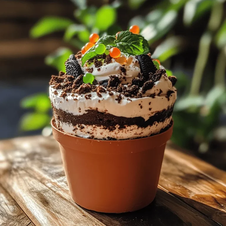 The foundation of the Oreo Dirt Cake is its crust, which plays a critical role in its overall structure and flavor. For this crust, you will need crushed Oreo cookies mixed with melted butter. The key to achieving a sturdy base is to press the mixture firmly into the bottom of your chosen dessert dish or pan. Use the back of a measuring cup or your hands to compact the crumbs tightly. This step is essential, as it prevents the crust from crumbling when it’s time to serve the cake. A well-pressed crust not only holds its shape better but also enhances the texture of the cake, providing a delightful contrast to the creamy filling.