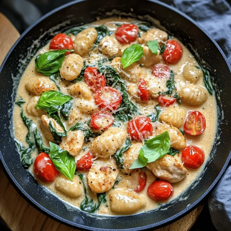 If you're searching for a quick, satisfying meal that brings comfort and flavor to your dinner table, look no further than the Garlic Chicken Gnocchi Skillet. This delightful dish combines tender chicken breast with pillowy gnocchi, vibrant vegetables, and a creamy sauce that ties everything together beautifully. Perfect for busy weeknights or leisurely weekends, the appeal of this one-skillet meal lies not only in its rich flavors but also in its simplicity—making it a favorite among home cooks and food enthusiasts alike.