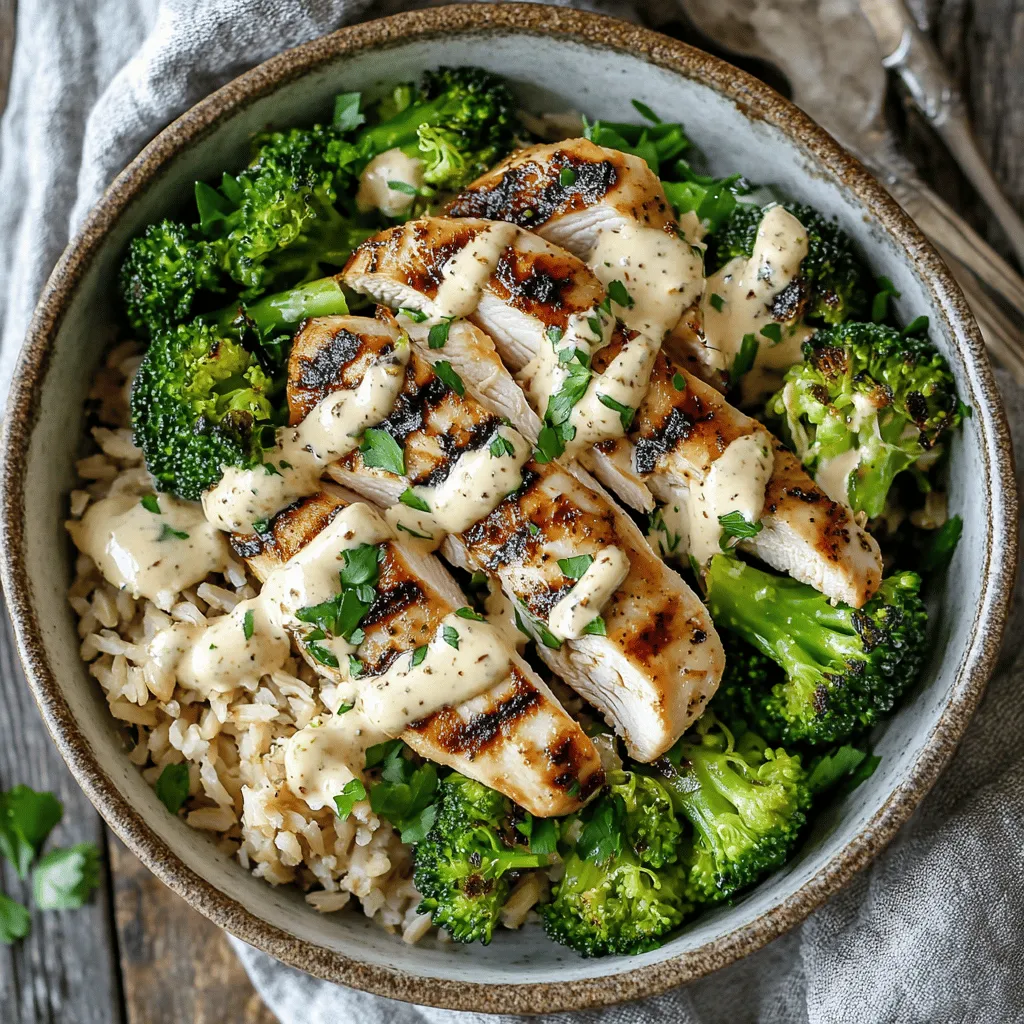 In the world of healthy eating, finding delicious recipes that are both nutritious and satisfying can sometimes feel like a daunting task. Enter the Grilled Chicken & Broccoli Bowls with Creamy Garlic Sauce—a dish that perfectly balances flavor, health, and convenience. This recipe not only tantalizes your taste buds but also serves as an exemplary model of a well-rounded meal, making it an ideal choice for busy weekdays or leisurely weekends alike.