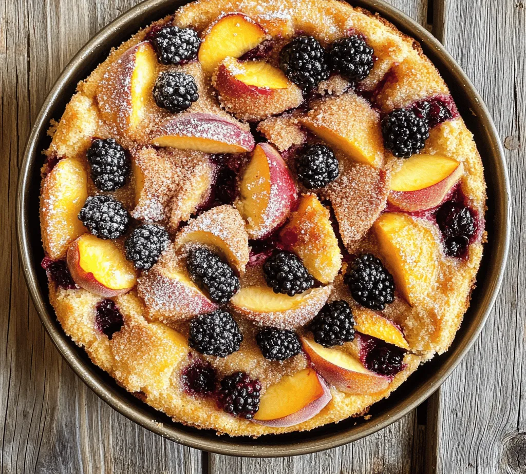 Imagine enjoying a warm slice of Peach Blackberry Coffee Cake, the perfect accompaniment to your morning cup of coffee or afternoon tea. This delightful cake combines the sweetness of ripe peaches with the tartness of fresh blackberries, creating a harmonious blend of flavors that tantalizes the taste buds. The soft, moist cake serves as a delightful backdrop for the fruits, making each bite a celebration of summer’s bounty.