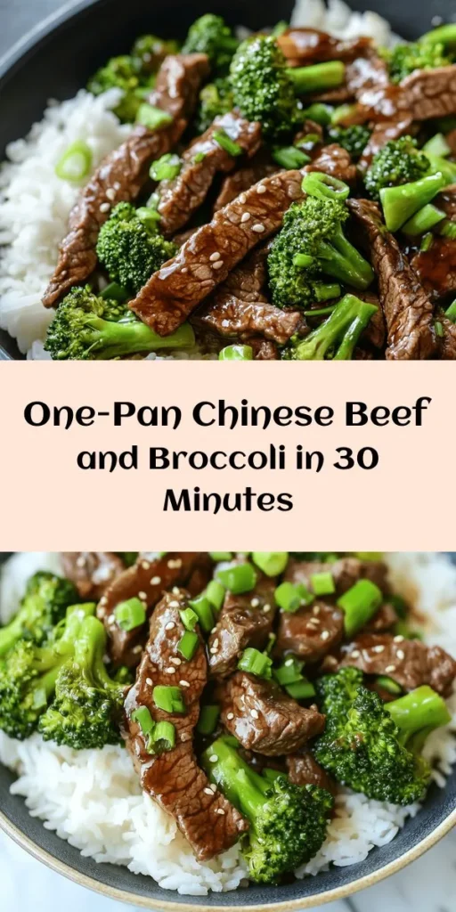 Discover the deliciousness of this Quick & Easy One-Pan Chinese Beef and Broccoli recipe! In just 30 minutes, you can enjoy tender flank steak and vibrant broccoli stir-fried with garlic, ginger, and a savory sauce. Perfect for busy weeknights, this dish pairs wonderfully with rice and is sure to impress. With minimal cleanup and maximum flavor, it's a meal the whole family will love. Get ready to savor every bite!