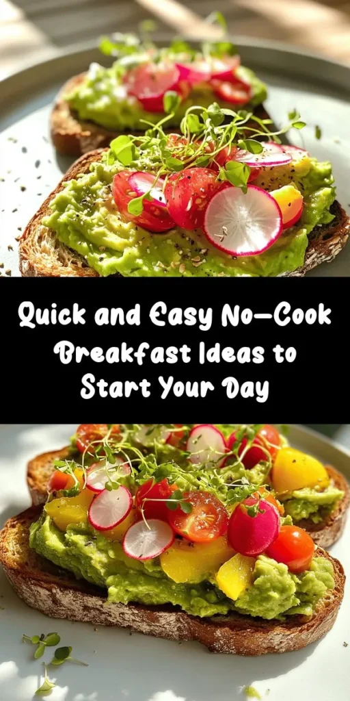 Start your day off right with these 18 unique no-cook breakfast recipes that are as simple as they are delicious! From creamy avocado toast to refreshing yogurt parfaits and fun smoothie bowls, you'll find a variety of options to suit your taste. Each recipe includes quick prep time, making mornings effortless. Perfect for busy days, these breakfast ideas are both nutritious and satisfying. Explore new flavors and enjoy your mornings like never before.